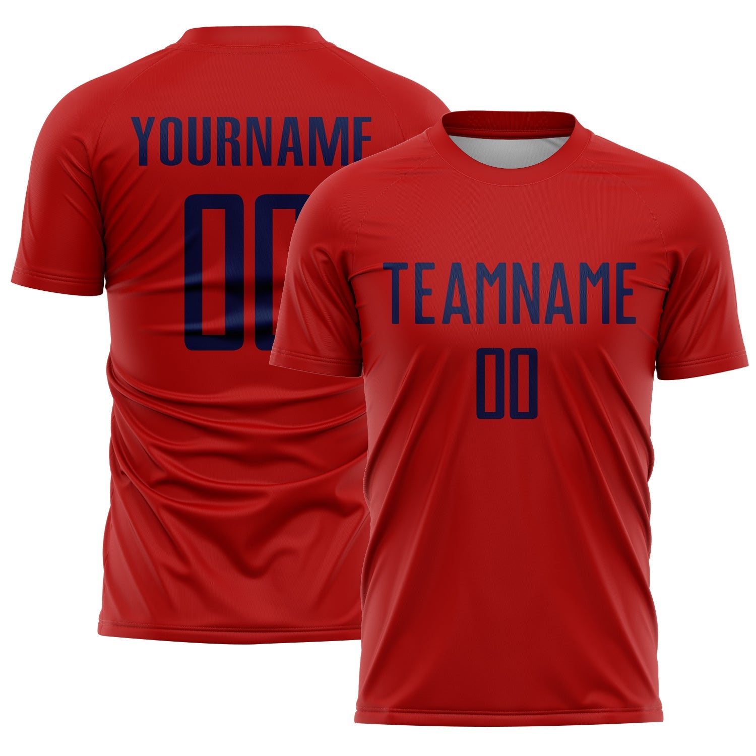 Custom Red Navy Sublimation Soccer Uniform Jersey - Sky-Custom