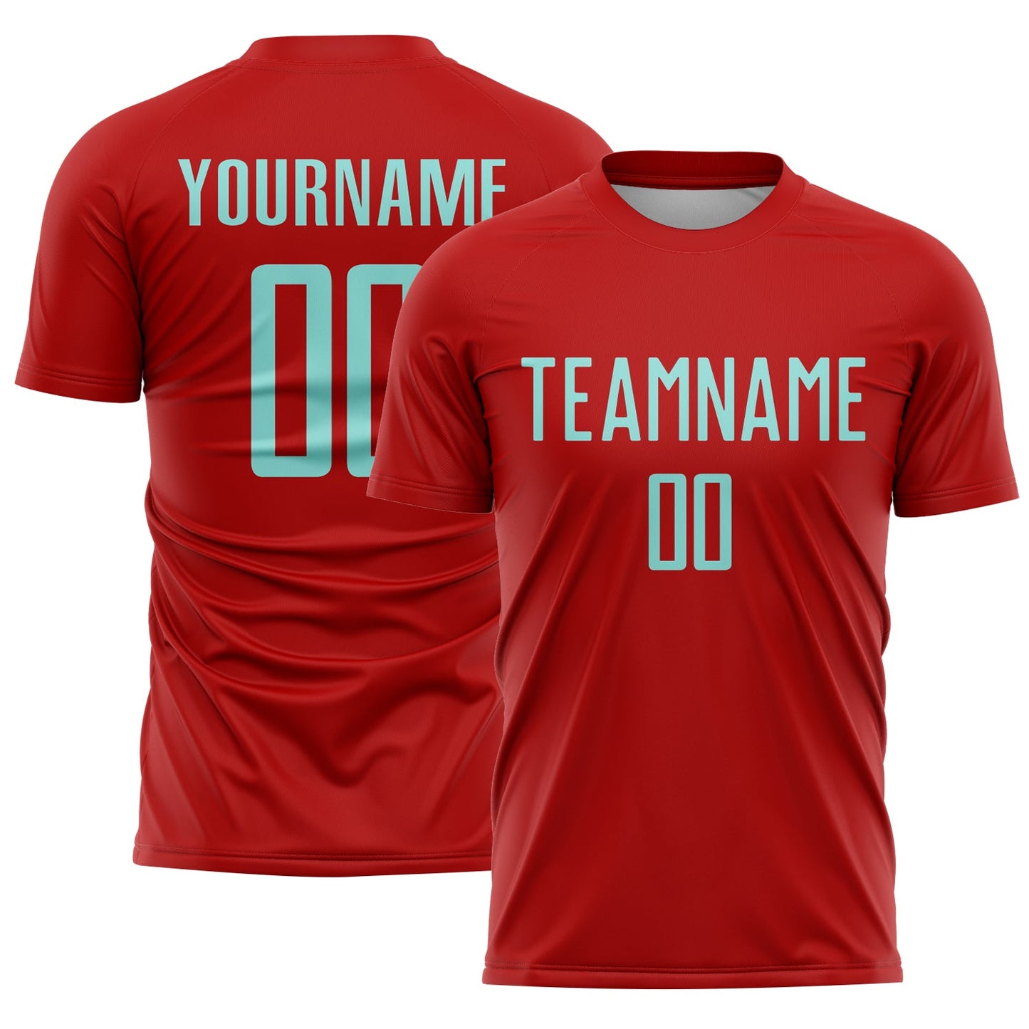 Custom Red Ice Blue Sublimation Soccer Uniform Jersey - Sky-Custom