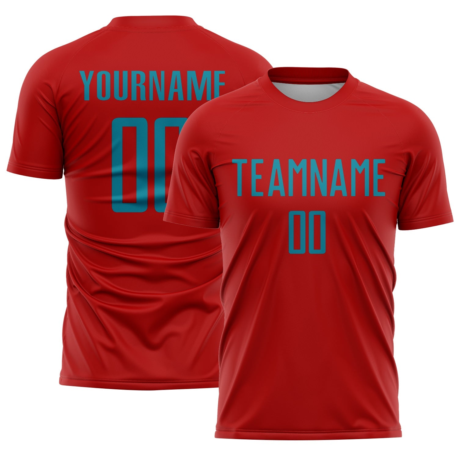 Custom Red Teal Sublimation Soccer Uniform Jersey - Sky-Custom