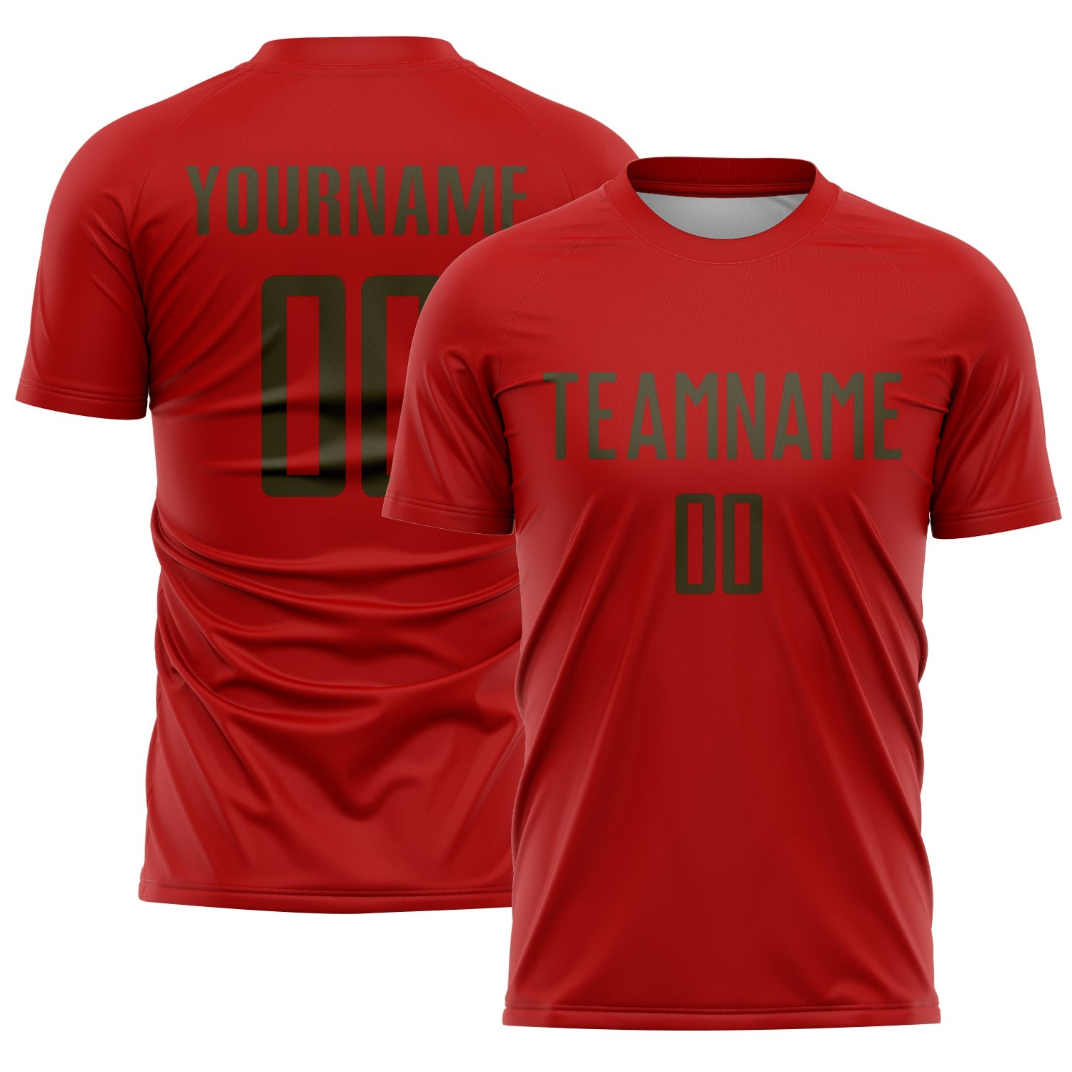 Custom Red Olive Sublimation Soccer Uniform Jersey - Sky-Custom