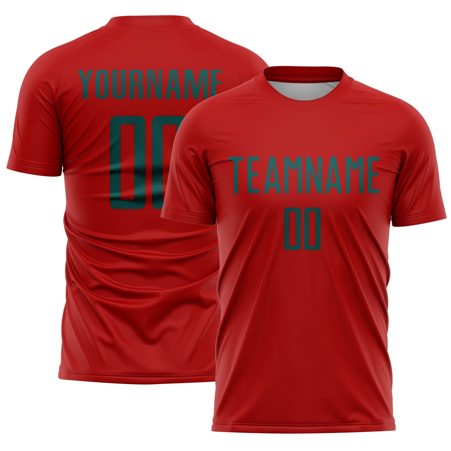 Custom Red Midnight Green Sublimation Soccer Uniform Jersey - Sky-Custom