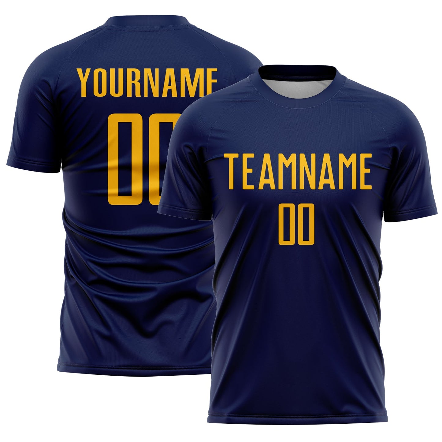 Custom Navy Gold Sublimation Soccer Uniform Jersey - Sky-Custom