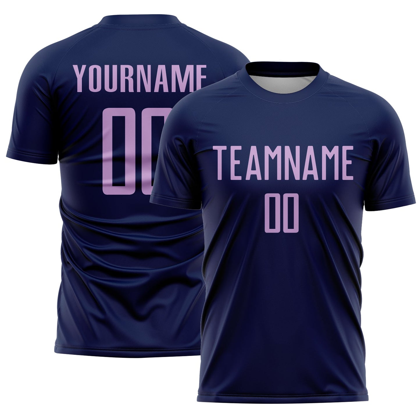 Custom Navy Light Purple Sublimation Soccer Uniform Jersey - Sky-Custom