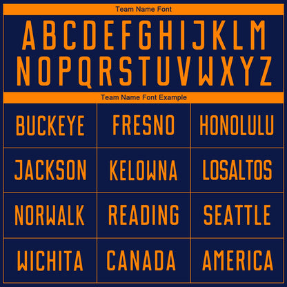 Custom Navy Bay Orange Sublimation Soccer Uniform Jersey - Sky-Custom