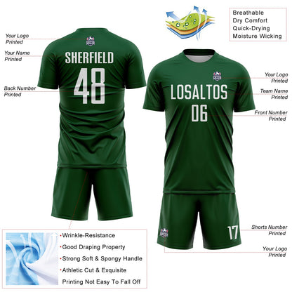 Custom Green White Sublimation Soccer Uniform Jersey - Sky-Custom