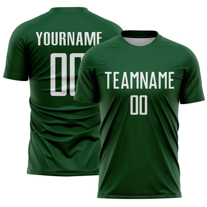 Custom Green White Sublimation Soccer Uniform Jersey - Sky-Custom