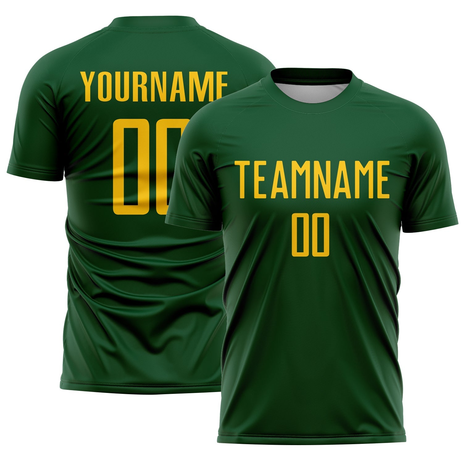 Custom Green Yellow Sublimation Soccer Uniform Jersey - Sky-Custom