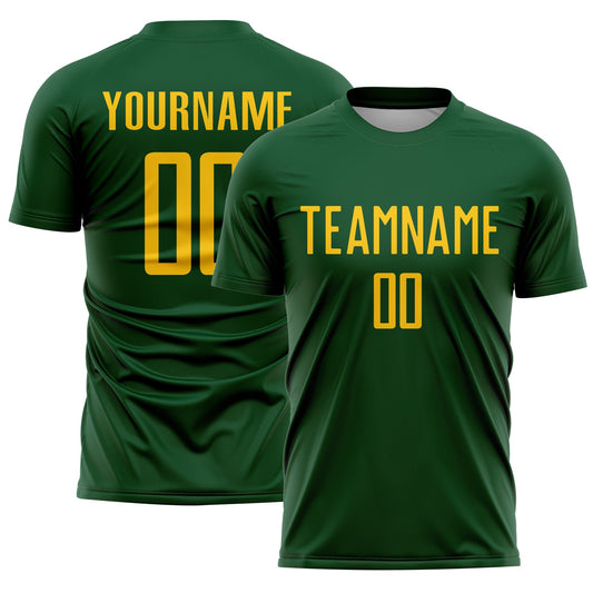 Custom Green Yellow Sublimation Soccer Uniform Jersey - Sky-Custom