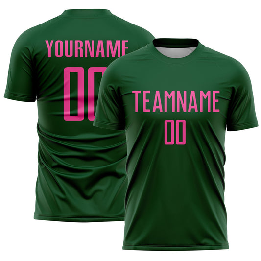 Custom Green Pink Sublimation Soccer Uniform Jersey - Sky-Custom