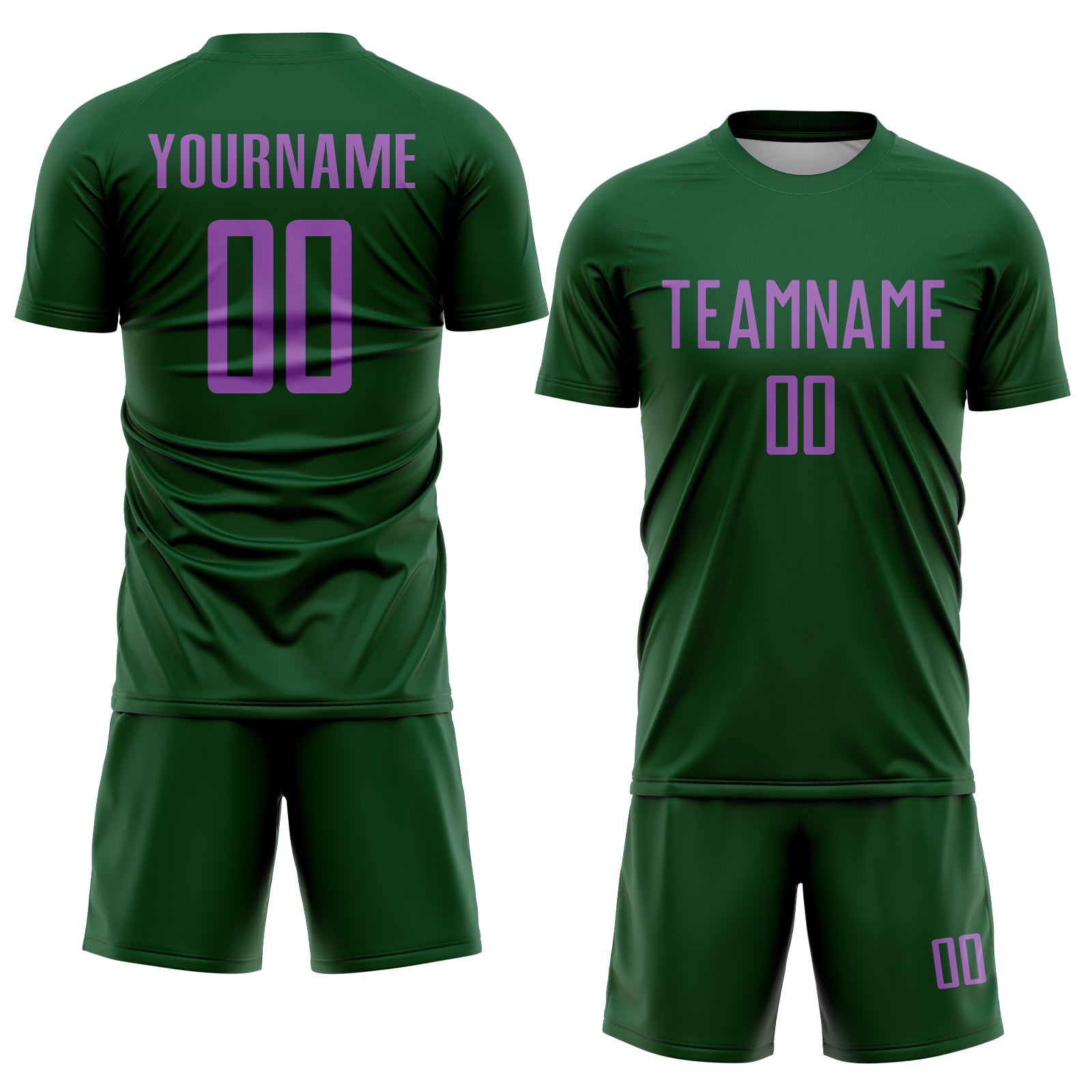 Custom Green Medium Purple Sublimation Soccer Uniform Jersey - Sky-Custom