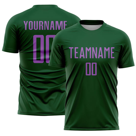Custom Green Medium Purple Sublimation Soccer Uniform Jersey - Sky-Custom