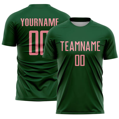 Custom Green Medium Pink Sublimation Soccer Uniform Jersey - Sky-Custom