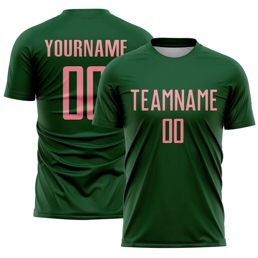 Custom Green Medium Pink Sublimation Soccer Uniform Jersey - Sky-Custom