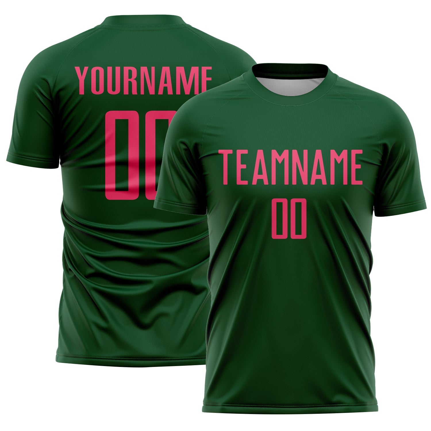 Custom Green Neon Pink Sublimation Soccer Uniform Jersey - Sky-Custom