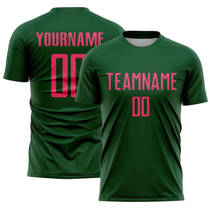 Custom Green Neon Pink Sublimation Soccer Uniform Jersey - Sky-Custom