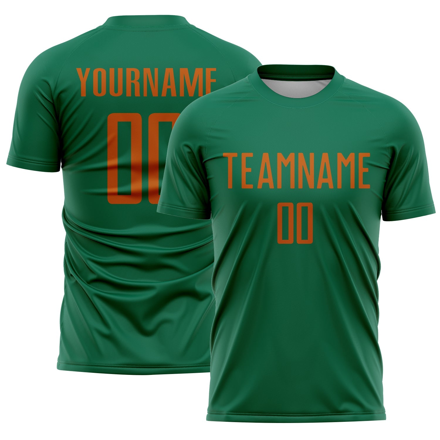 Custom Kelly Green Texas Orange Sublimation Soccer Uniform Jersey - Sky-Custom