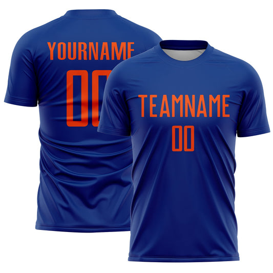 Custom Royal Orange Sublimation Soccer Uniform Jersey - Sky-Custom