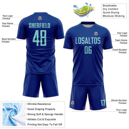 Custom Royal Ice Blue Sublimation Soccer Uniform Jersey - Sky-Custom