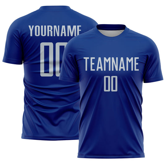 Custom Royal Gray Sublimation Soccer Uniform Jersey - Sky-Custom