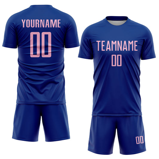 Custom Royal Light Pink Sublimation Soccer Uniform Jersey - Sky-Custom