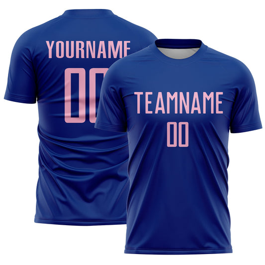 Custom Royal Light Pink Sublimation Soccer Uniform Jersey - Sky-Custom