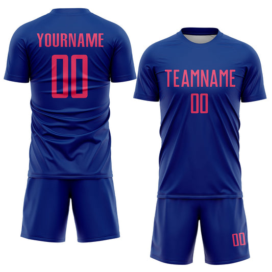 Custom Royal Neon Pink Sublimation Soccer Uniform Jersey - Sky-Custom