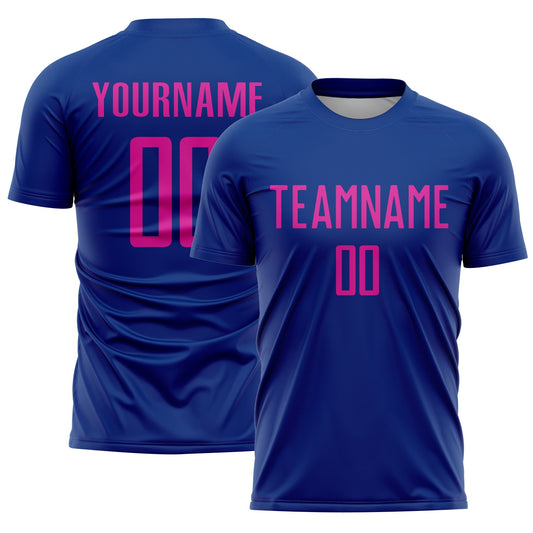 Custom Royal Deep Pink Sublimation Soccer Uniform Jersey - Sky-Custom