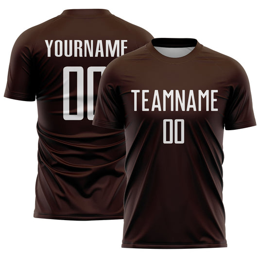 Custom Brown White Sublimation Soccer Uniform Jersey - Sky-Custom