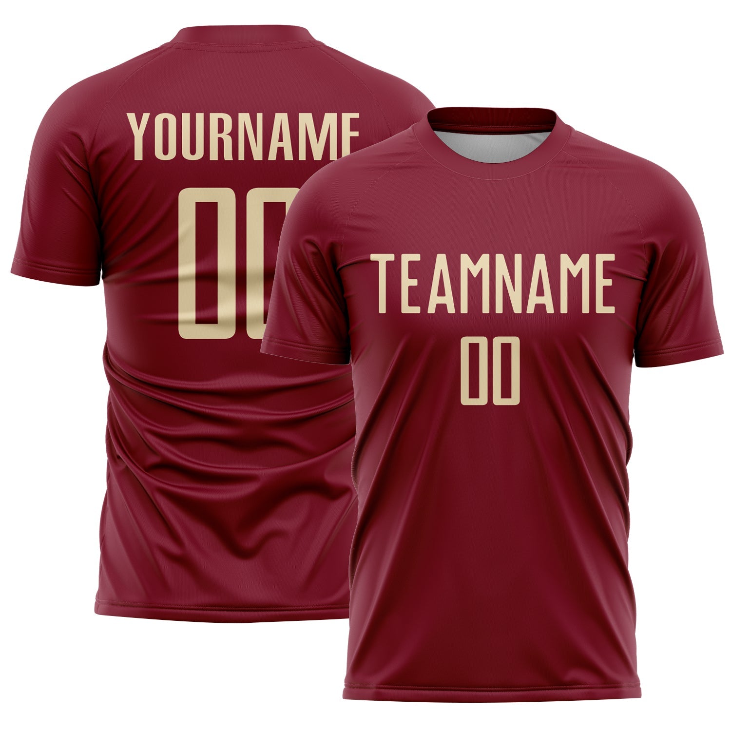 Custom Crimson Cream Sublimation Soccer Uniform Jersey - Sky-Custom