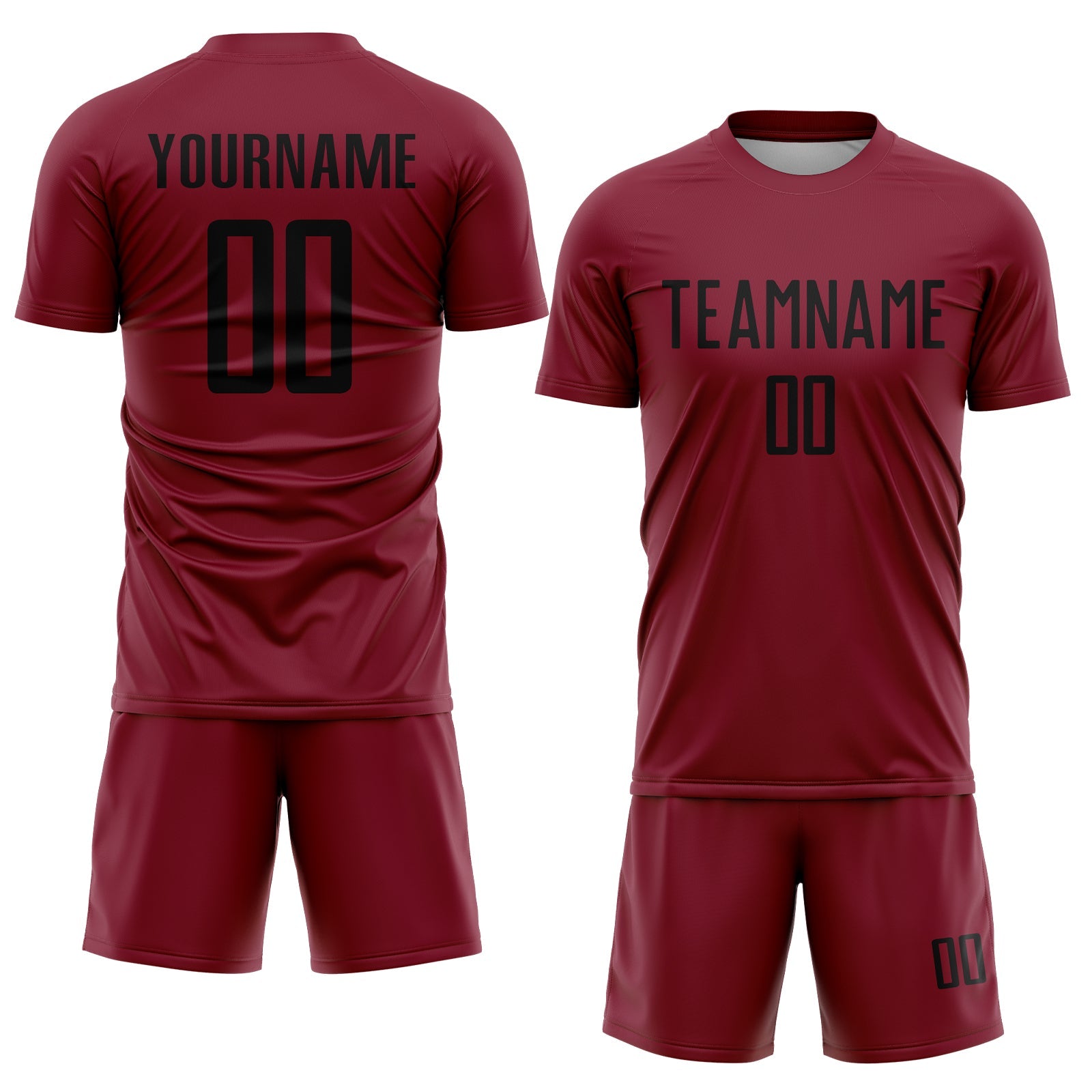 Custom Crimson Black Sublimation Soccer Uniform Jersey - Sky-Custom