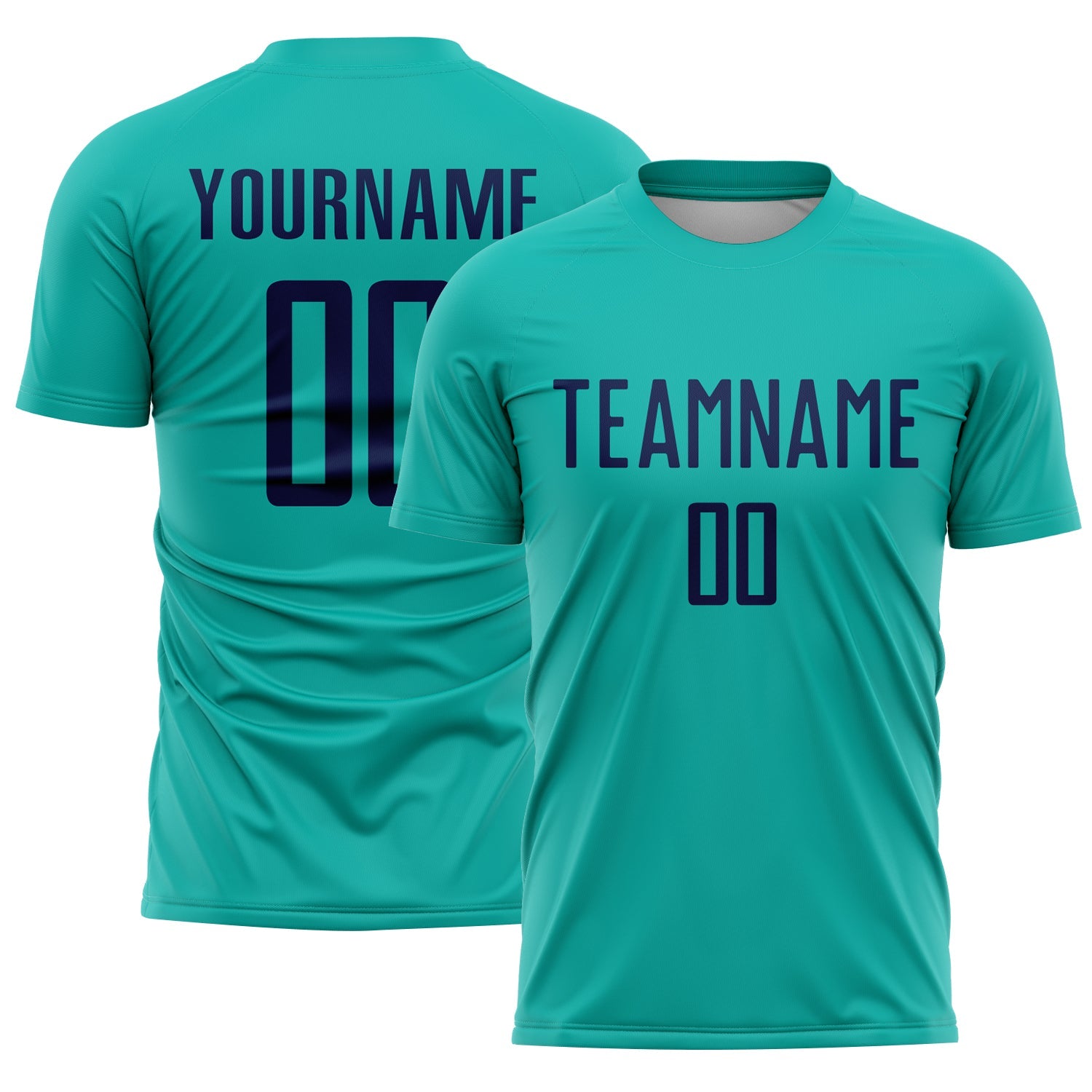 Custom Aqua Navy Sublimation Soccer Uniform Jersey - Sky-Custom