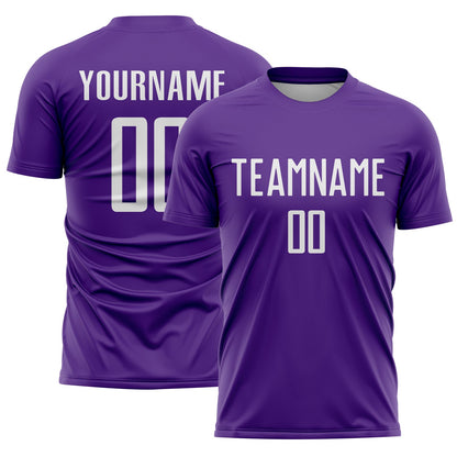Custom Purple White Sublimation Soccer Uniform Jersey - Sky-Custom