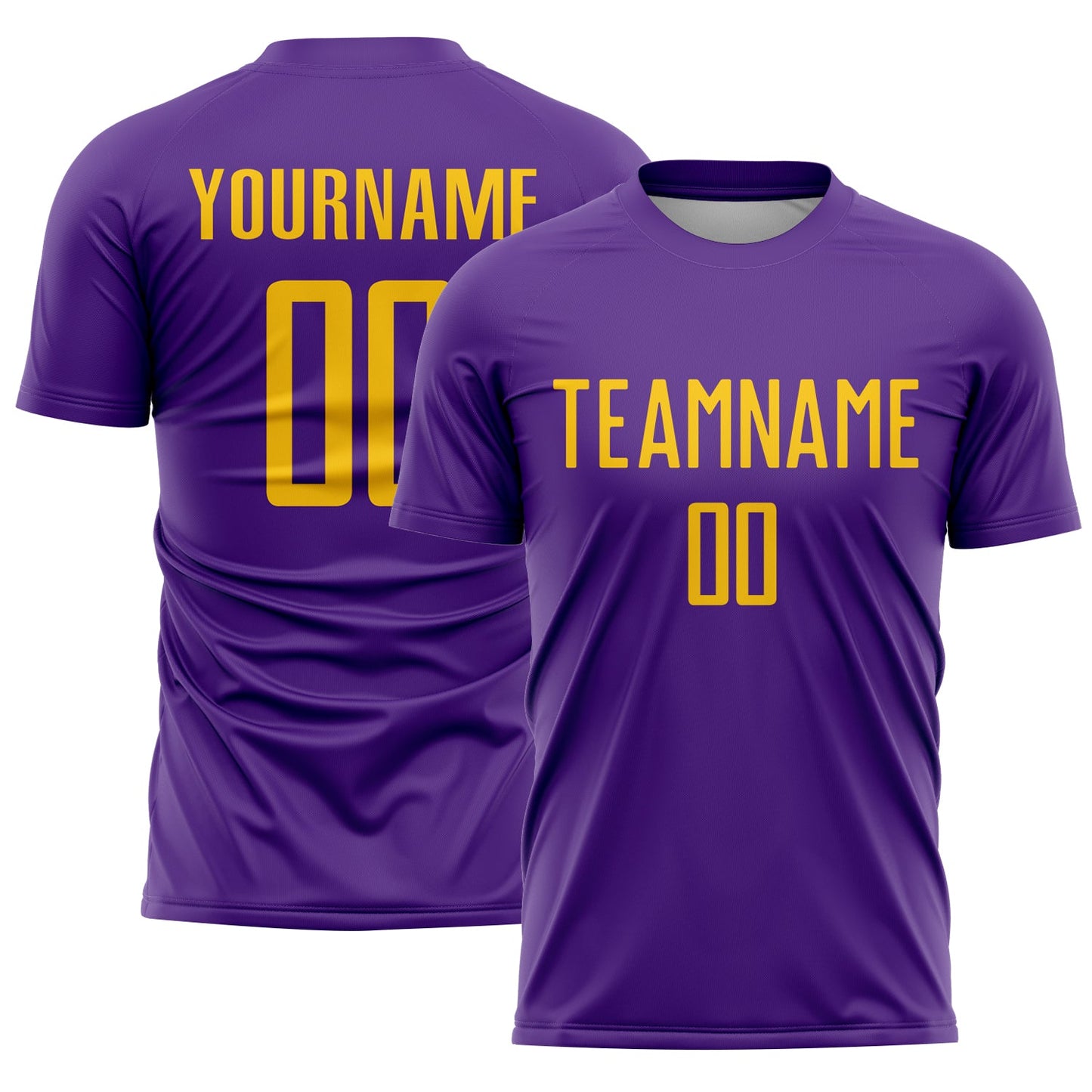 Custom Purple Gold Sublimation Soccer Uniform Jersey - Sky-Custom