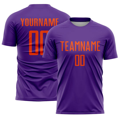 Custom Purple Orange Sublimation Soccer Uniform Jersey - Sky-Custom
