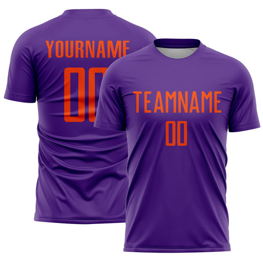 Custom Purple Orange Sublimation Soccer Uniform Jersey - Sky-Custom