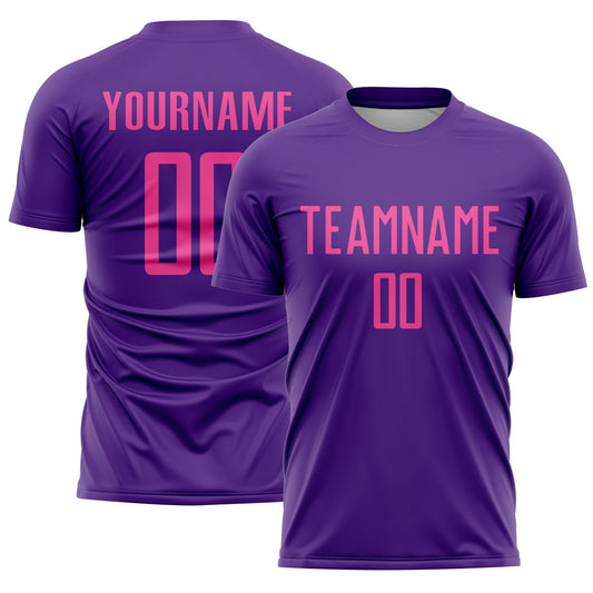 Custom Purple Pink Sublimation Soccer Uniform Jersey - Sky-Custom