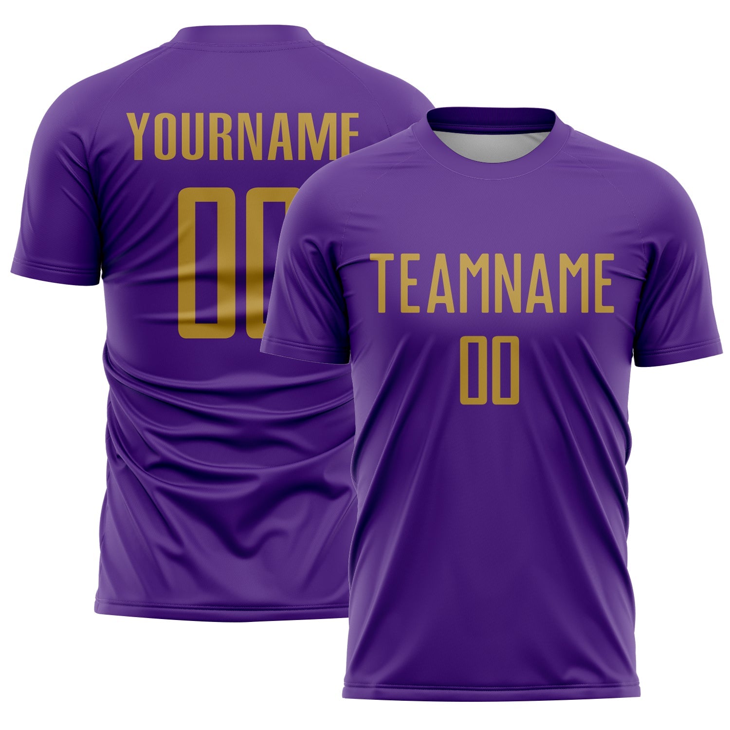 Custom Purple Old Gold Sublimation Soccer Uniform Jersey - Sky-Custom