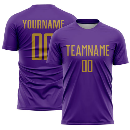Custom Purple Old Gold Sublimation Soccer Uniform Jersey - Sky-Custom