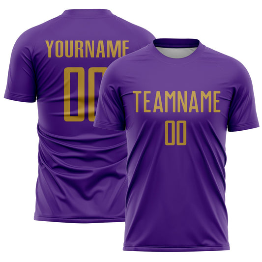 Custom Purple Old Gold Sublimation Soccer Uniform Jersey - Sky-Custom