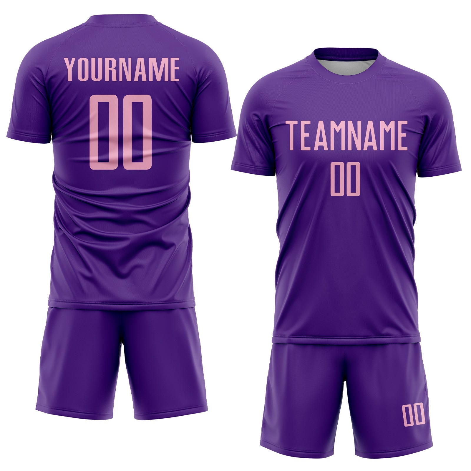 Custom Purple Light Pink Sublimation Soccer Uniform Jersey - Sky-Custom