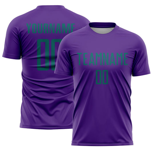 Custom Purple Teal Sublimation Soccer Uniform Jersey - Sky-Custom