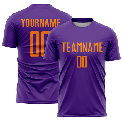 Custom Purple Bay Orange Sublimation Soccer Uniform Jersey - Sky-Custom