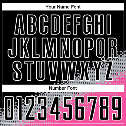 Custom Black Gray-Pink Gradient Geometric Shape Sublimation Soccer Uniform Jersey - Sky-Custom