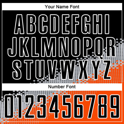 Custom Black Gray-Orange Gradient Geometric Shape Sublimation Soccer Uniform Jersey - Sky-Custom