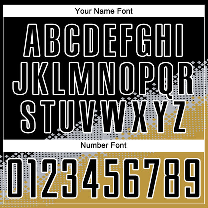 Custom Black Gray-Old Gold Gradient Geometric Shape Sublimation Soccer Uniform Jersey - Sky-Custom