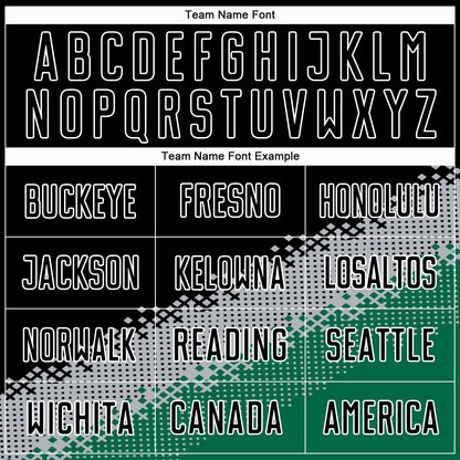 Custom Black Gray-Kelly Green Gradient Geometric Shape Sublimation Soccer Uniform Jersey - Sky-Custom