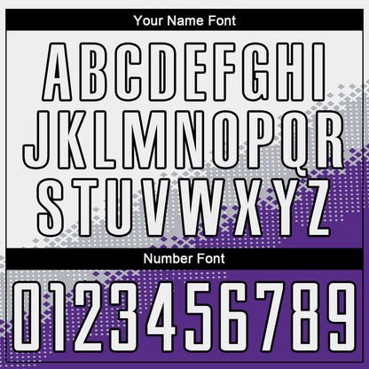 Custom White Gray Purple-Black Gradient Geometric Shape Sublimation Soccer Uniform Jersey - Sky-Custom