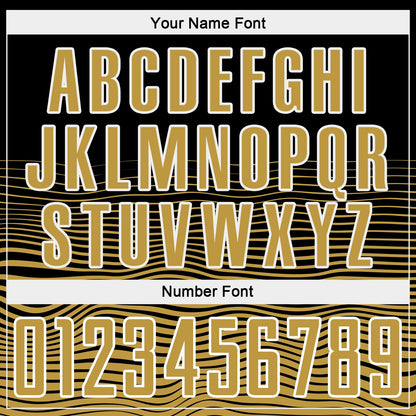 Custom Black Old Gold-White Gradient Line Sublimation Soccer Uniform Jersey - Sky-Custom