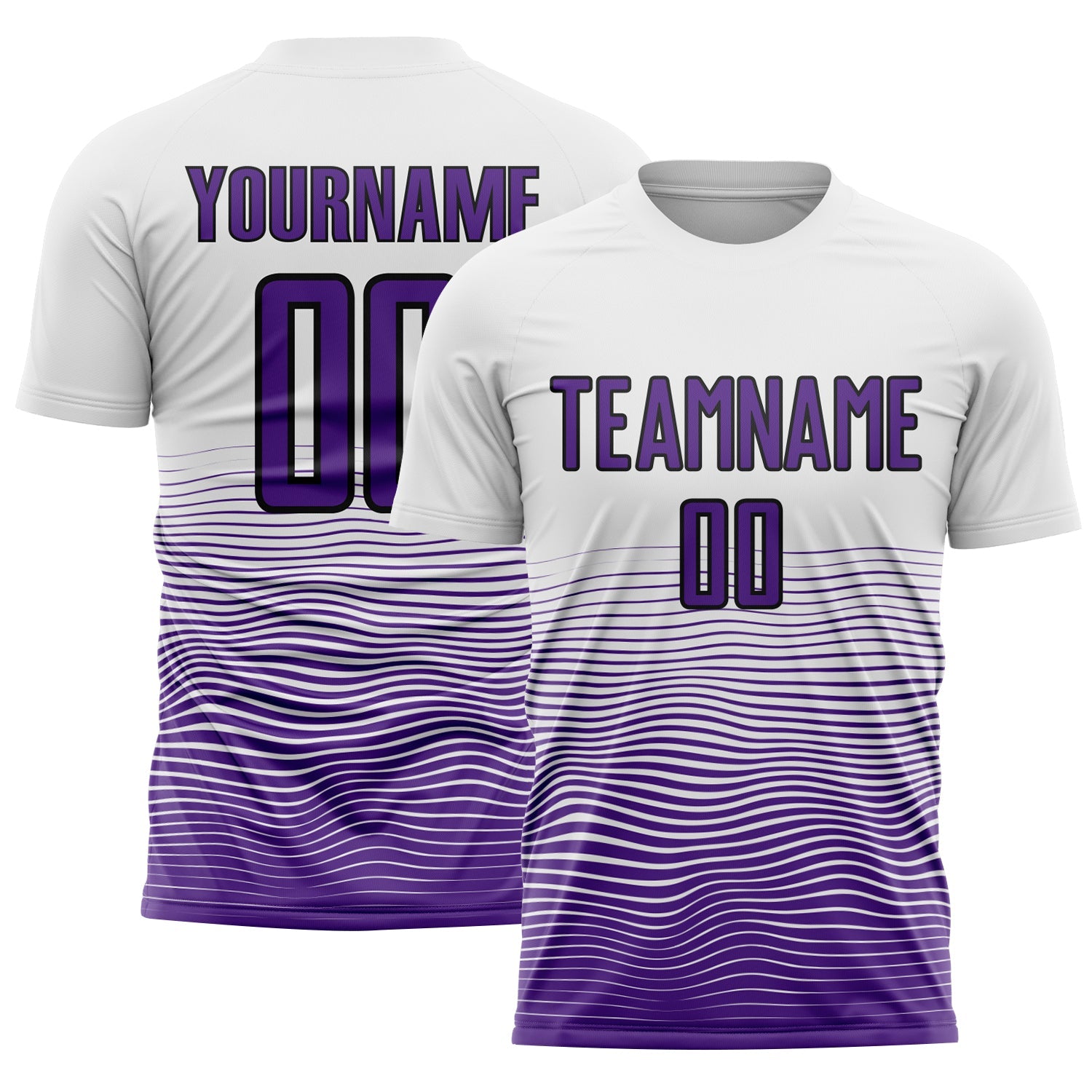 Custom White Purple-Black Gradient Line Sublimation Soccer Uniform Jersey - Sky-Custom