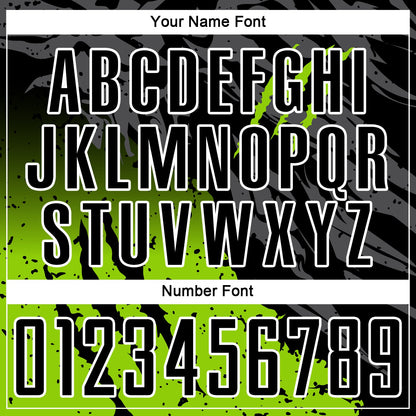 Custom Black Neon Green-White Gradient Scratch Splash Sublimation Soccer Uniform Jersey - Sky-Custom